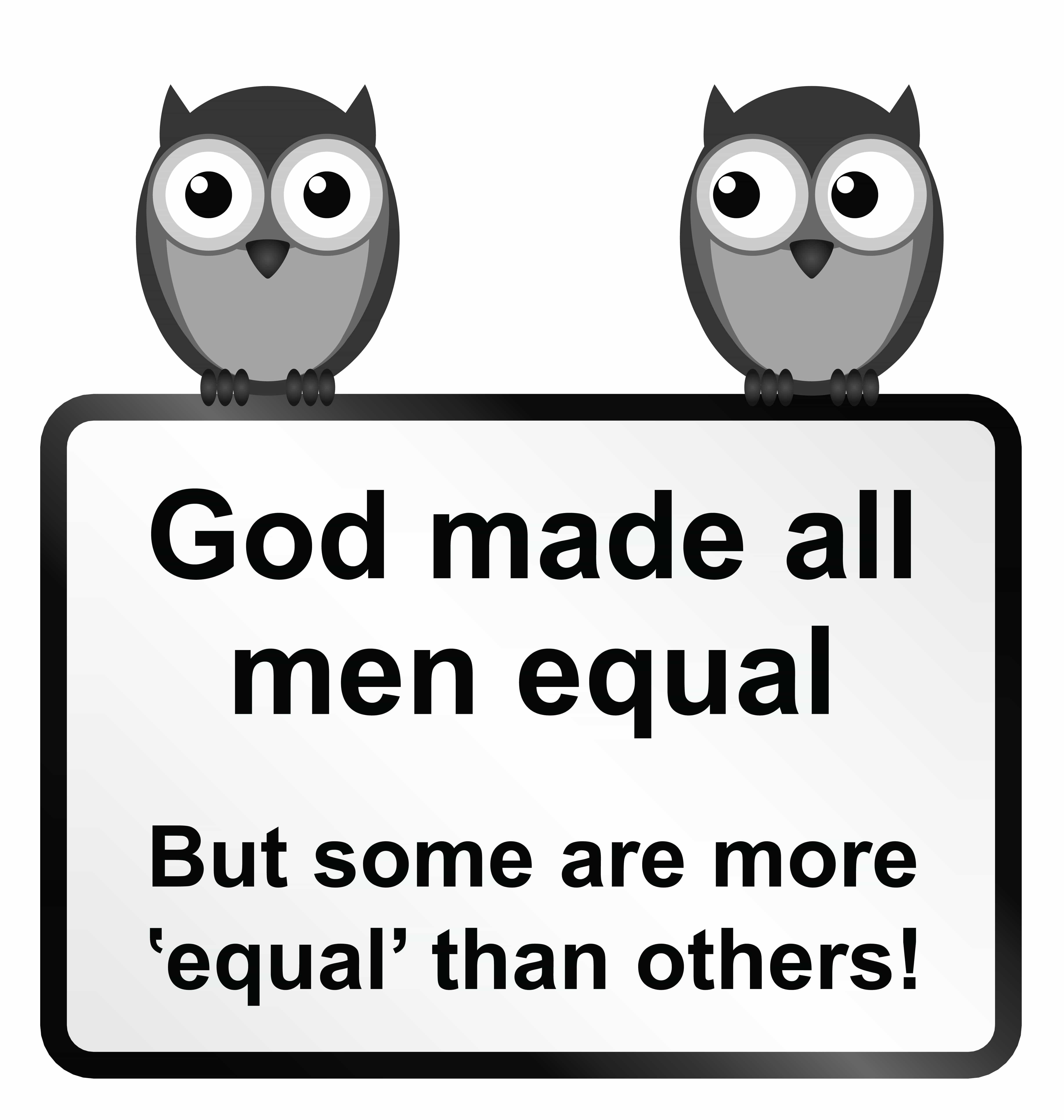 God made all men equal BUT some are more equal than others!